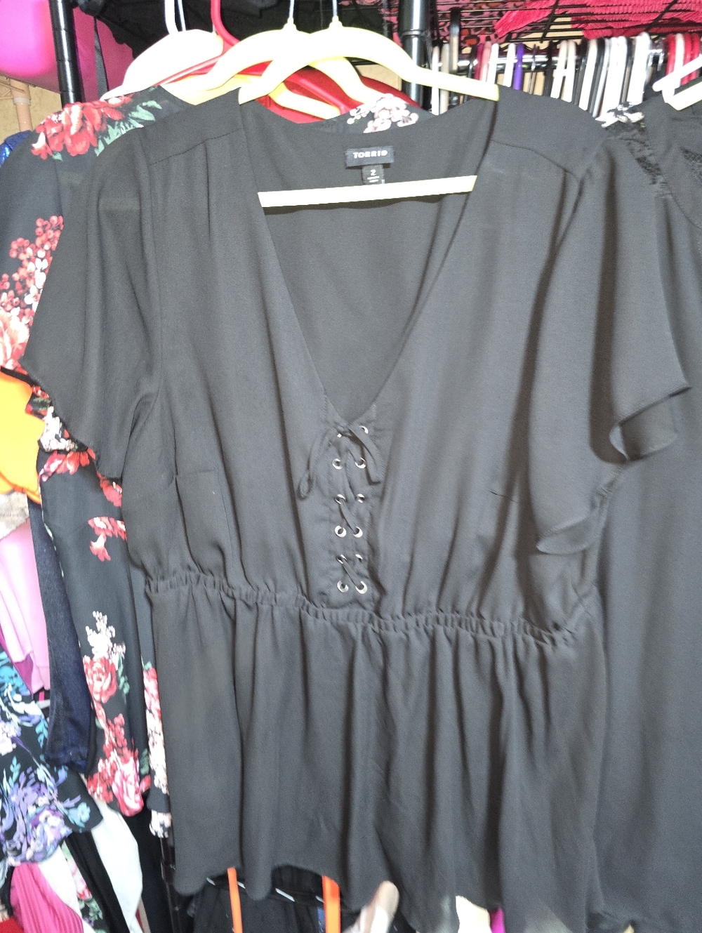 Like New Torrid Corset Lace Up Blouse 2x